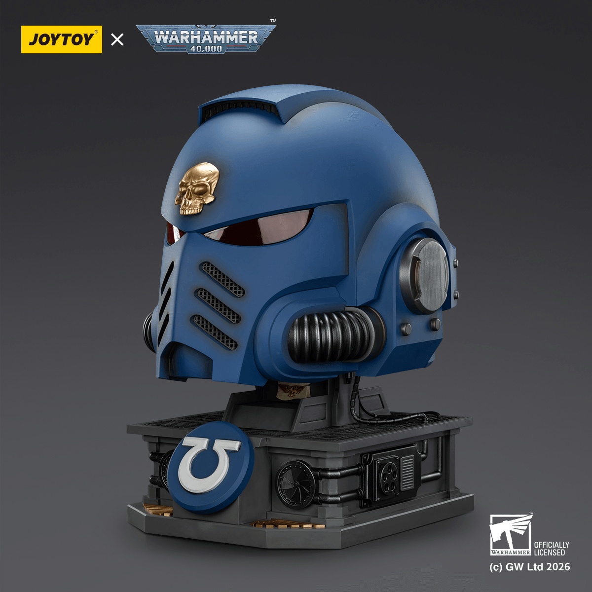 Ultramarines Captain MkX Helmet &amp; Display Stand | 6927054403745