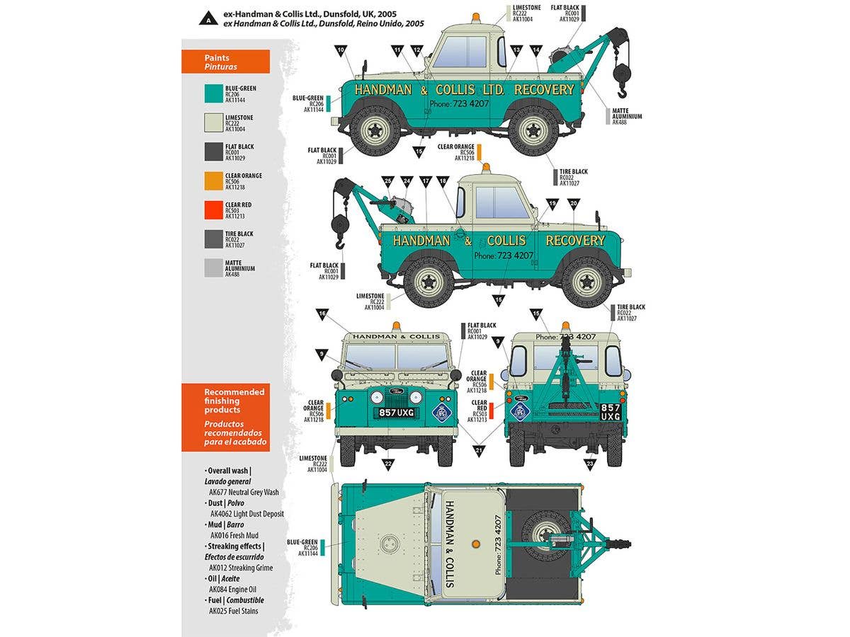 AK Interactive 1/35 Land Rover 88 Series IIA -Crane / Tow Truck | 8435568328839