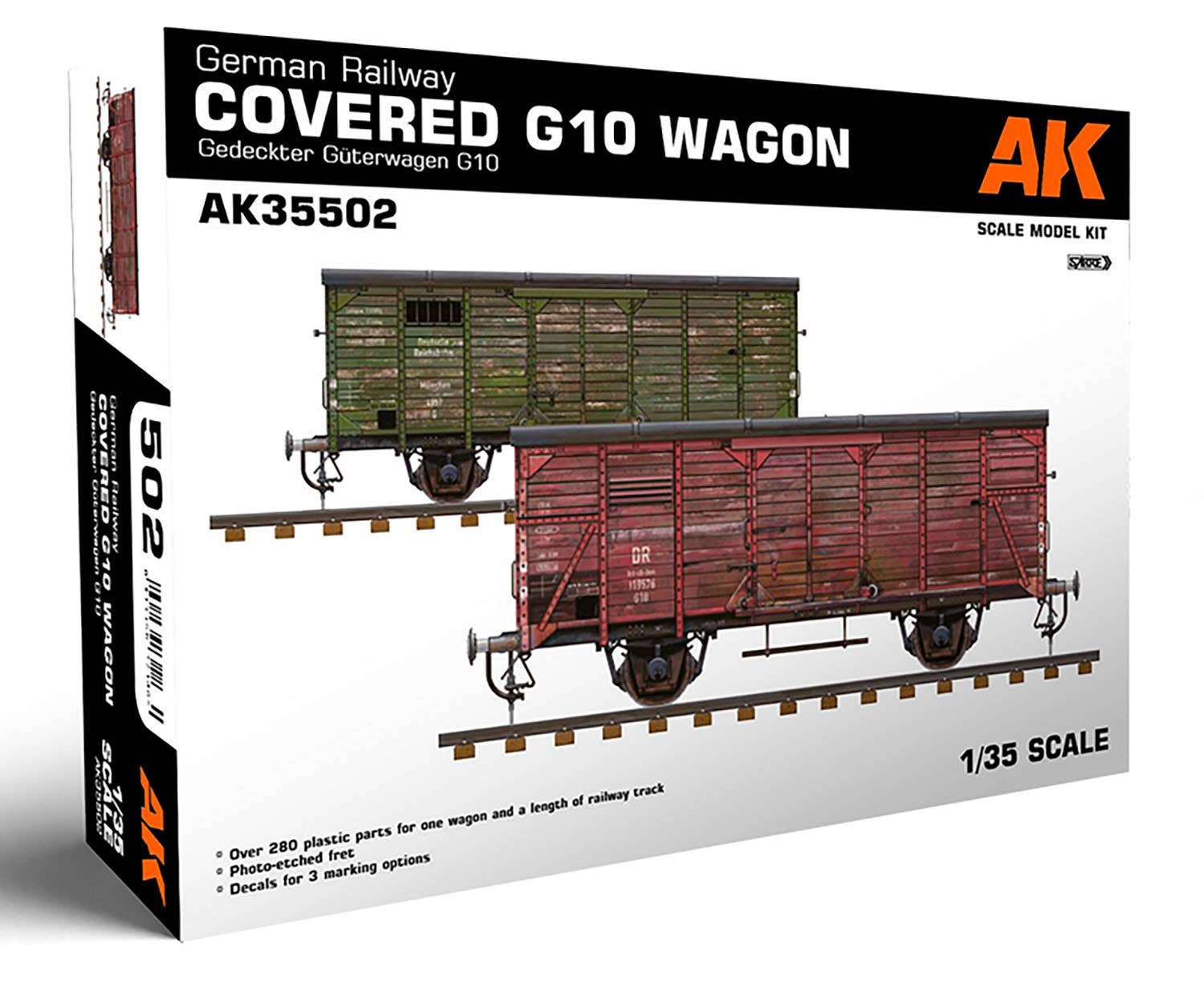 AK Interactive 1/35 German Railway Covered G10 Wagon Gedeckter Guterwagen G10 | 8435568328884