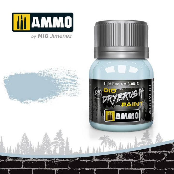 Ammo Mig Dio Drybrush Acrylic Paint 40ml - Light Blue | 8432074006138