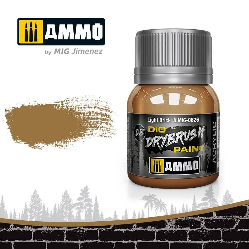 Ammo Mig Dio Drybrush Acrylic Paint 40ml - Light Brick | 8432074006268