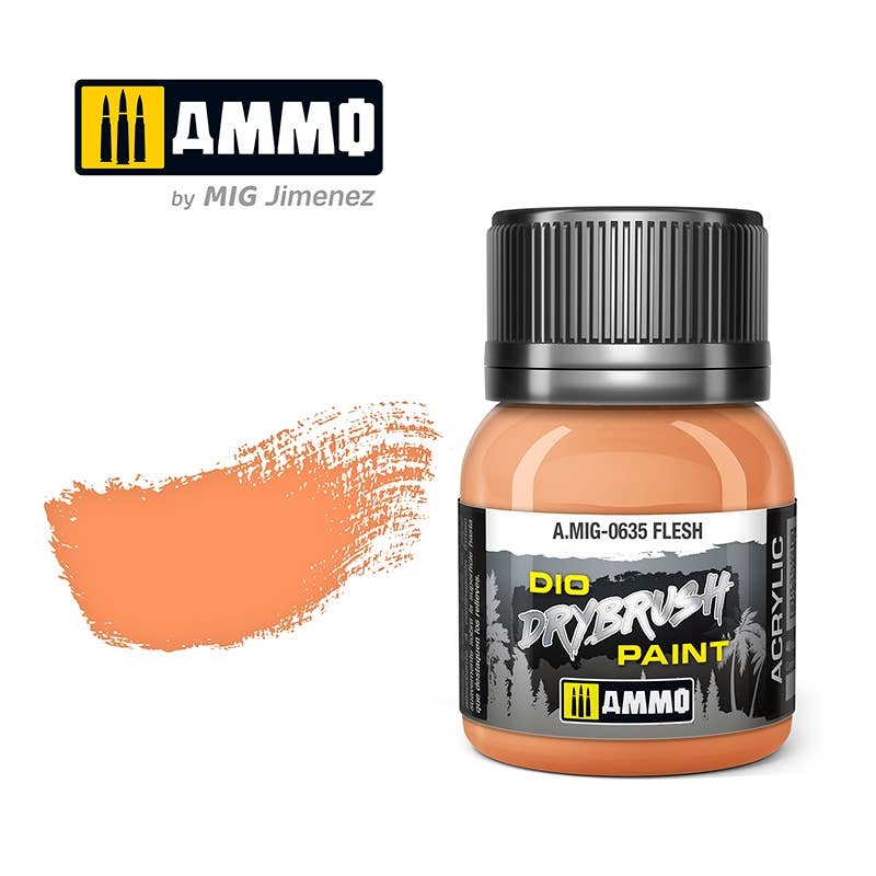 Ammo Mig Dio Drybrush Acrylic Paint 40ml - Flesh | 8432074006350