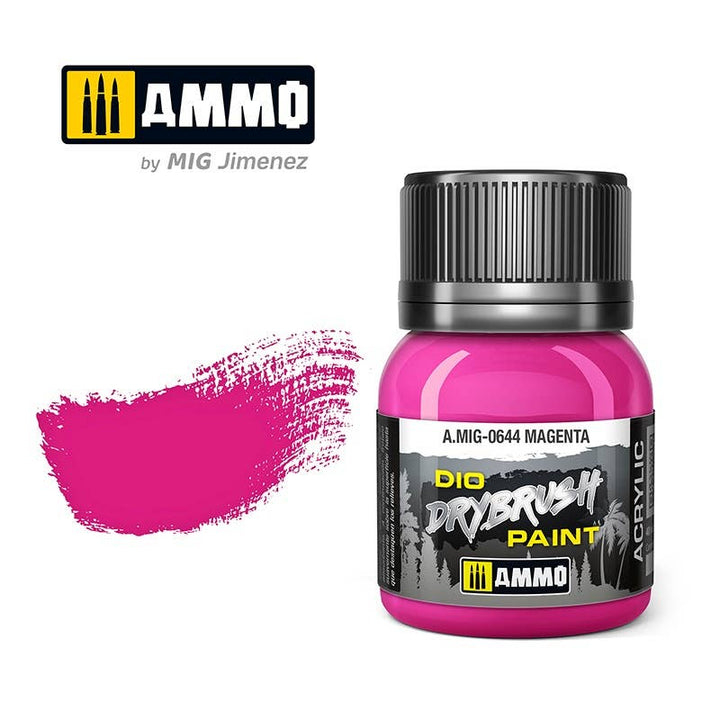 Ammo Mig Dio Drybrush Acrylic Paint 40ml - Magenta | 8432074006442