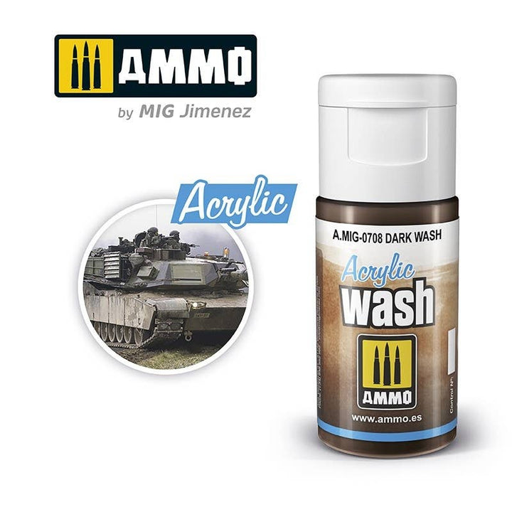 Ammo Mig Dark Acrylic Wash | 8432074007081