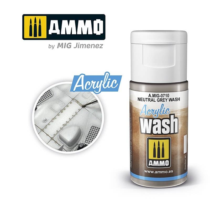 Ammo Mig Neutral Grey Acrylic Wash
