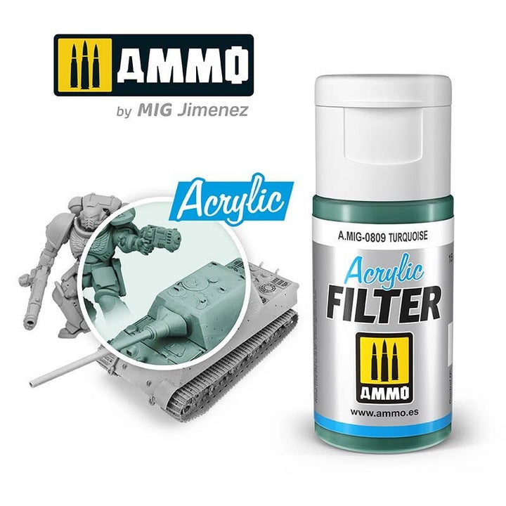 Ammo Mig Turquoise Acrylic Filter | 8432074008095