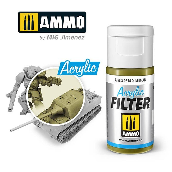 Ammo Mig Olive Drab Acrylic Filter | 8432074008149