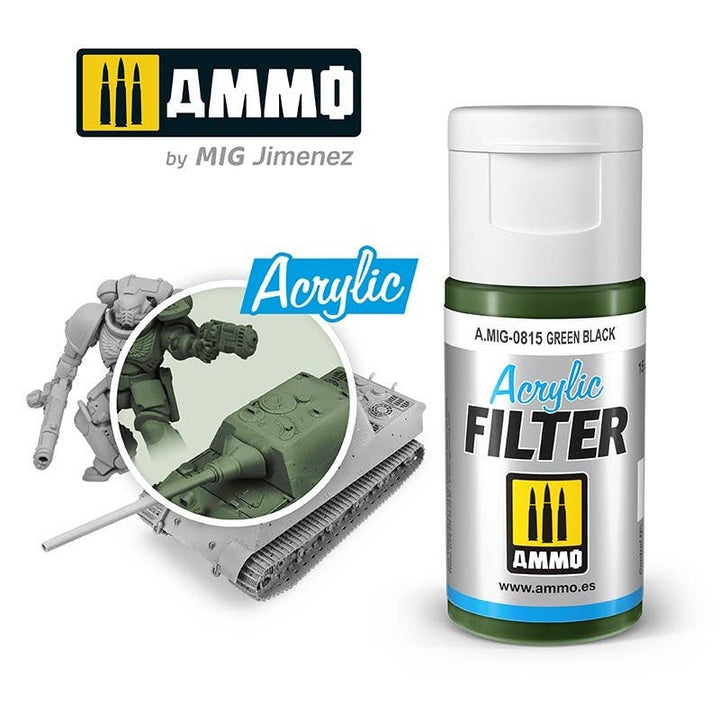 Ammo Mig Green Black Acrylic Filter | 8432074008156