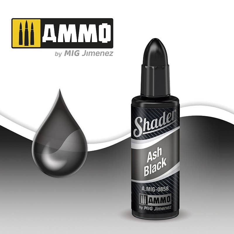 Ammo Mig Acrylic Shader 10ml - Ash Black Shader | 8432074008583