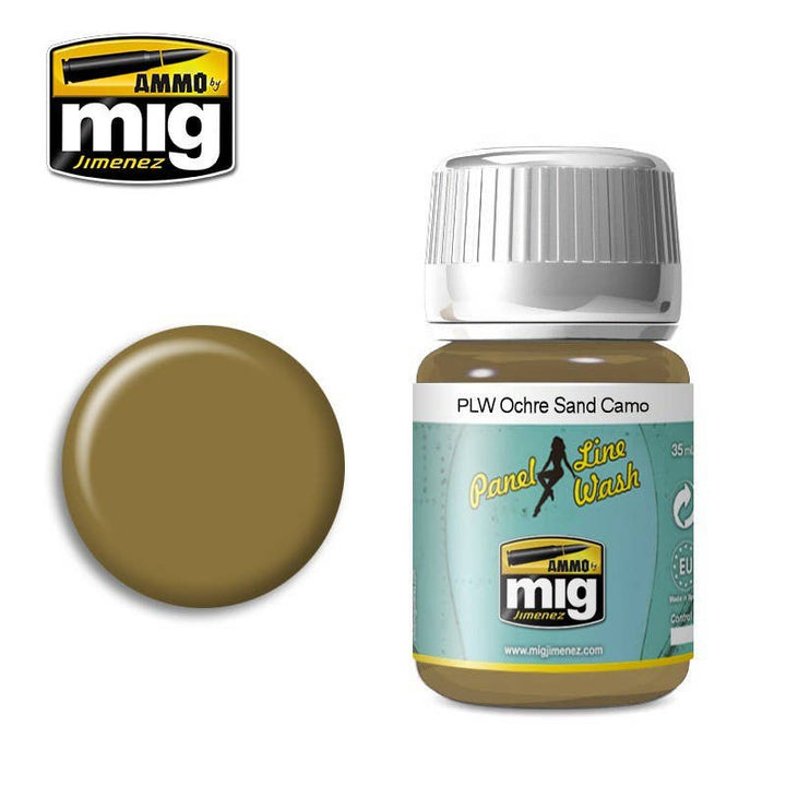 Ammo Mig Ochre for Sand Camo Panel Line Wash | 8432074016229