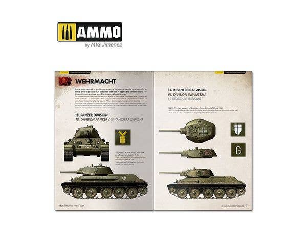 Ammo Mig T-34 Colors: T-34 Tank Camouflage Patterns in WWII - Camouflage Profile Guide (Multilingual) | 8432074061458