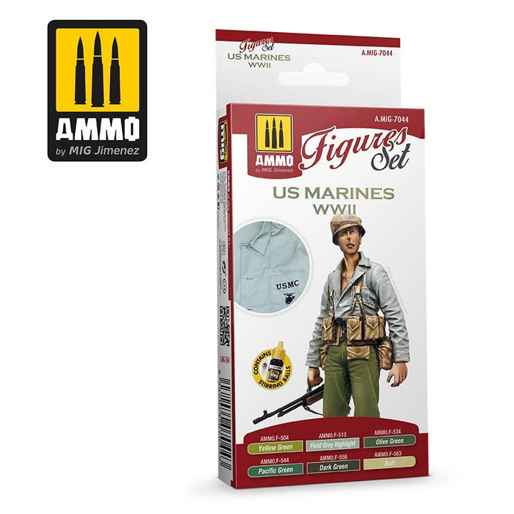 Ammo Mig US Marines WWII Figures Paint Set | 8432074070443