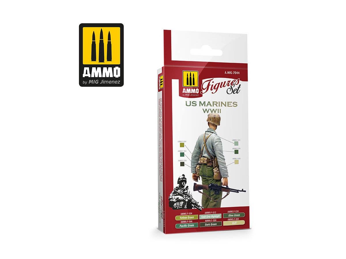 Ammo Mig US Marines WWII Figures Paint Set | 8432074070443