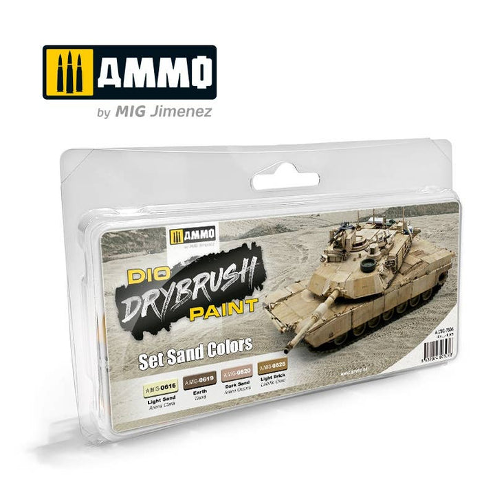 Ammo Mig Dio Drybrush Acrylic Paint Set - Sand Colors Set | 8432074073048