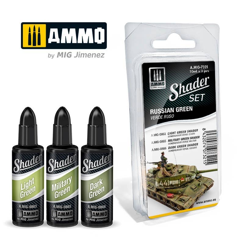 Ammo Mig Acrylic Shader Set - Russian Green | 8432074073215