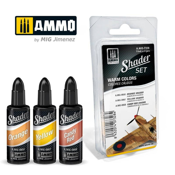 Ammo Mig Acrylic Shader Set - Warm Colors | 8432074073284