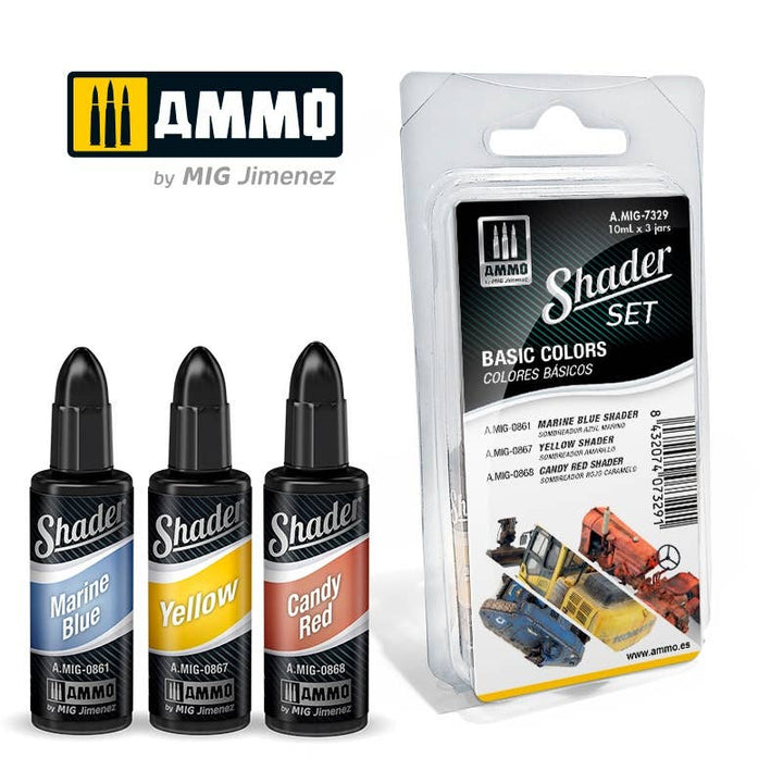 Ammo Mig Acrylic Shader Set - Basic Colors | 8432074073291