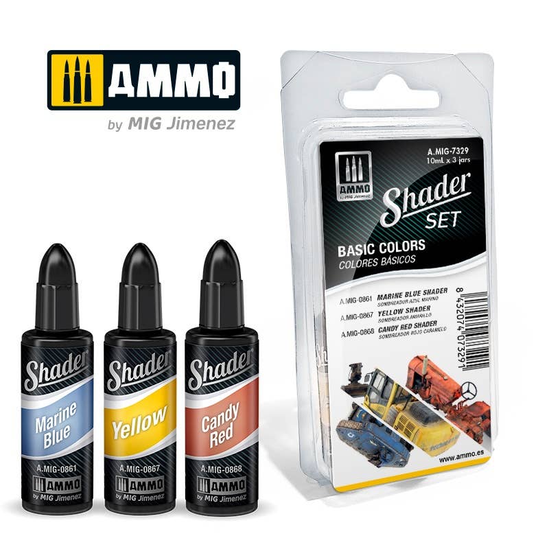 Ammo Mig Acrylic Shader Set - Basic Colors | 8432074073291