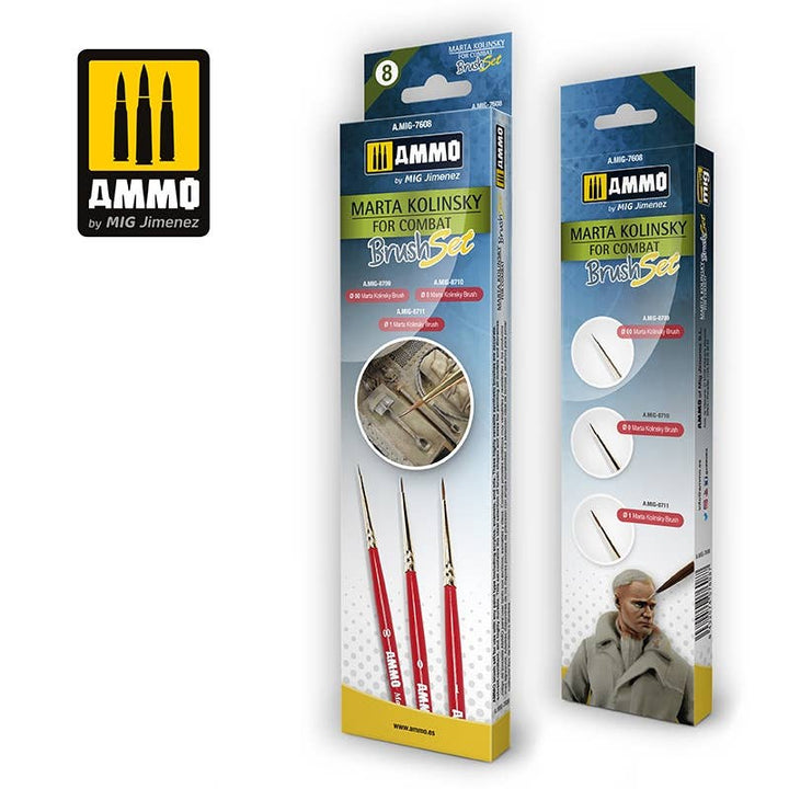 Ammo Mig Marta Kolinsky for Combat Brush Set | 8432074076087