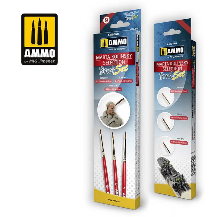 Ammo Mig Marta Kolinsky Selection Brush Set | 8432074076094