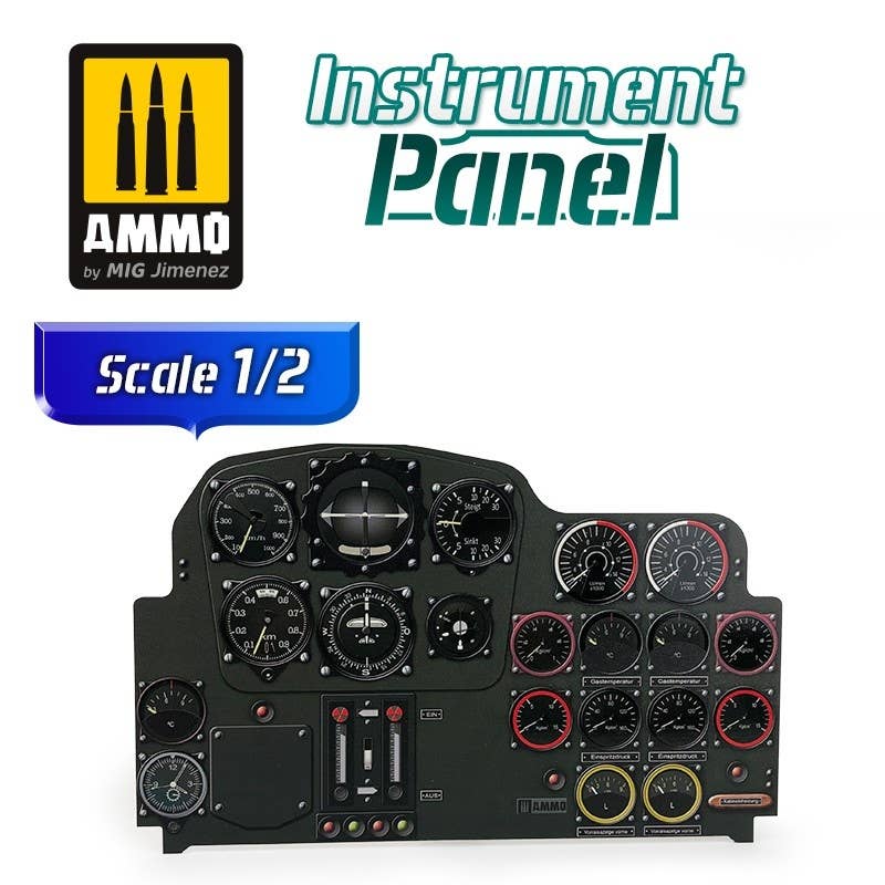 Ammo Mig Messerschmitt Me 262 A1 - Instrument Panel 1/2 Scale 2D Print On MDF | 8432074082873