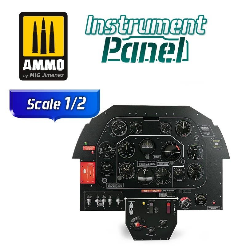 Ammo Mig North American P-51D Mustang - Instrument Panel 1/2 Scale 2D Print On MDF