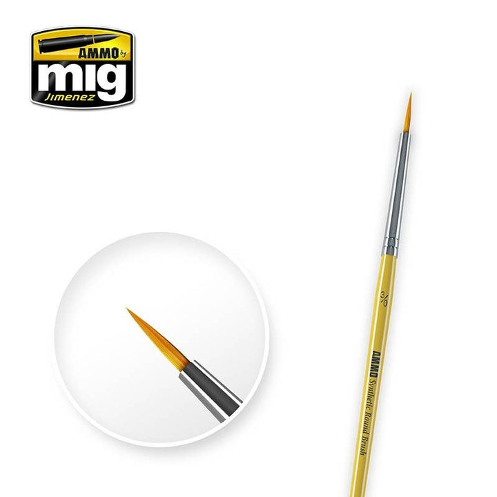 Ammo Mig Synthetic Round Brush, 3/0 | 8432074086116