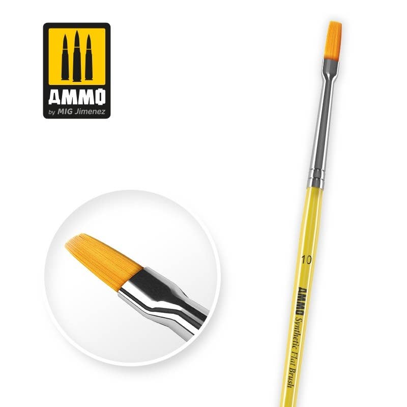 Ammo Mig Synthetic Flat Brush, 10 | 8432074086222
