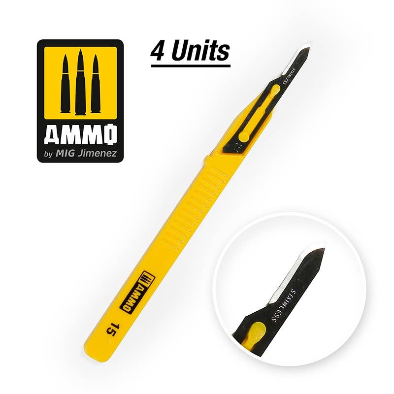 Ammo Mig Mini Blade Curved (4 pcs) | 8432074086895