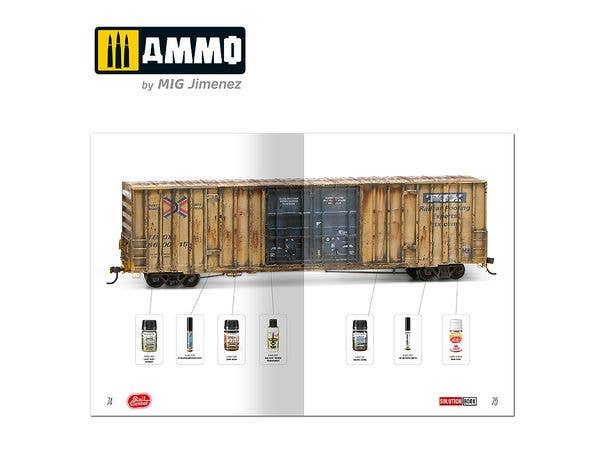 Ammo Mig AMMO RAIL CENTER SOLUTION BOOK #02 - AMERICAN TRAINS. All Weathering Products | 8432074113010