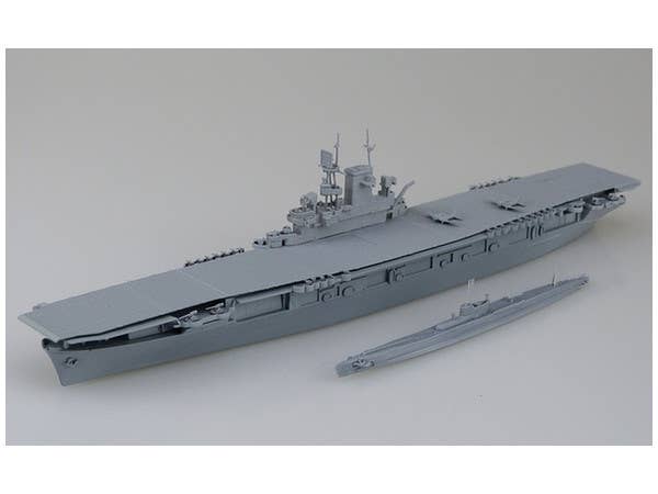 Aoshima 1/700 USS Aircraft Carrier WASP & IJN Submarine I 19 | 4905083010303