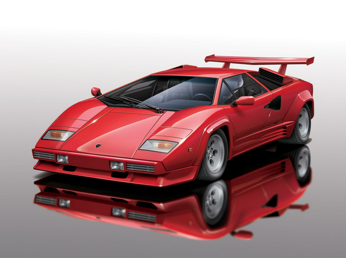 Aoshima 1/24 Lamborghini Countach 5000 QUATTROVALVOLE INJECTION Ver ...