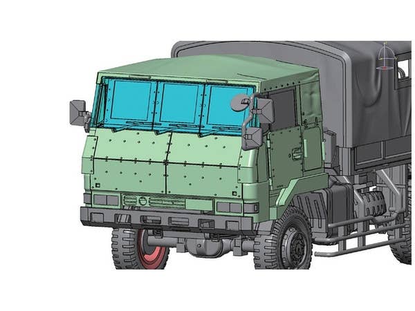 Aoshima 1/72 JGSDF 3 1/2T Truck With Additional Armor (W/4 Figures) | 4905083012086
