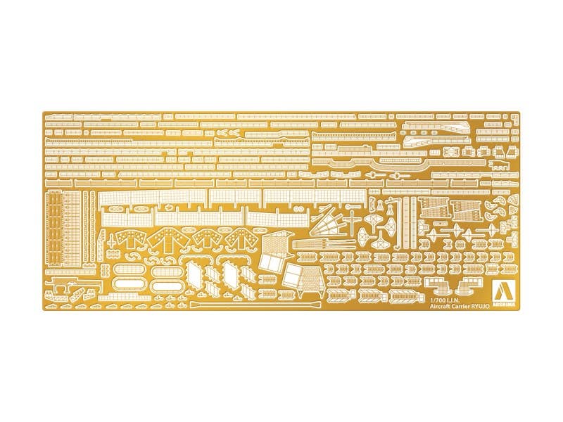 Aoshima 1/700 IJN Aircraft Carrier RYUJO DECK SHEET & Photoetched Parts Set | 4905083012376