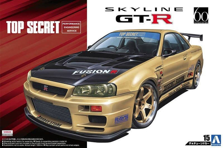 Aoshima 1/24 TOPSECRET BNR34 Skyline GT-R'02 (Nissan) | 4905083053041