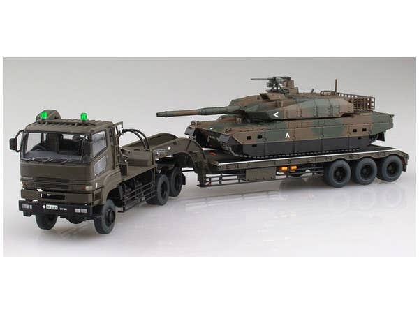 Aoshima 1/72 JGSDF Type10 MBT Heavy SEMI TRACK TRAILER | 4905083054321