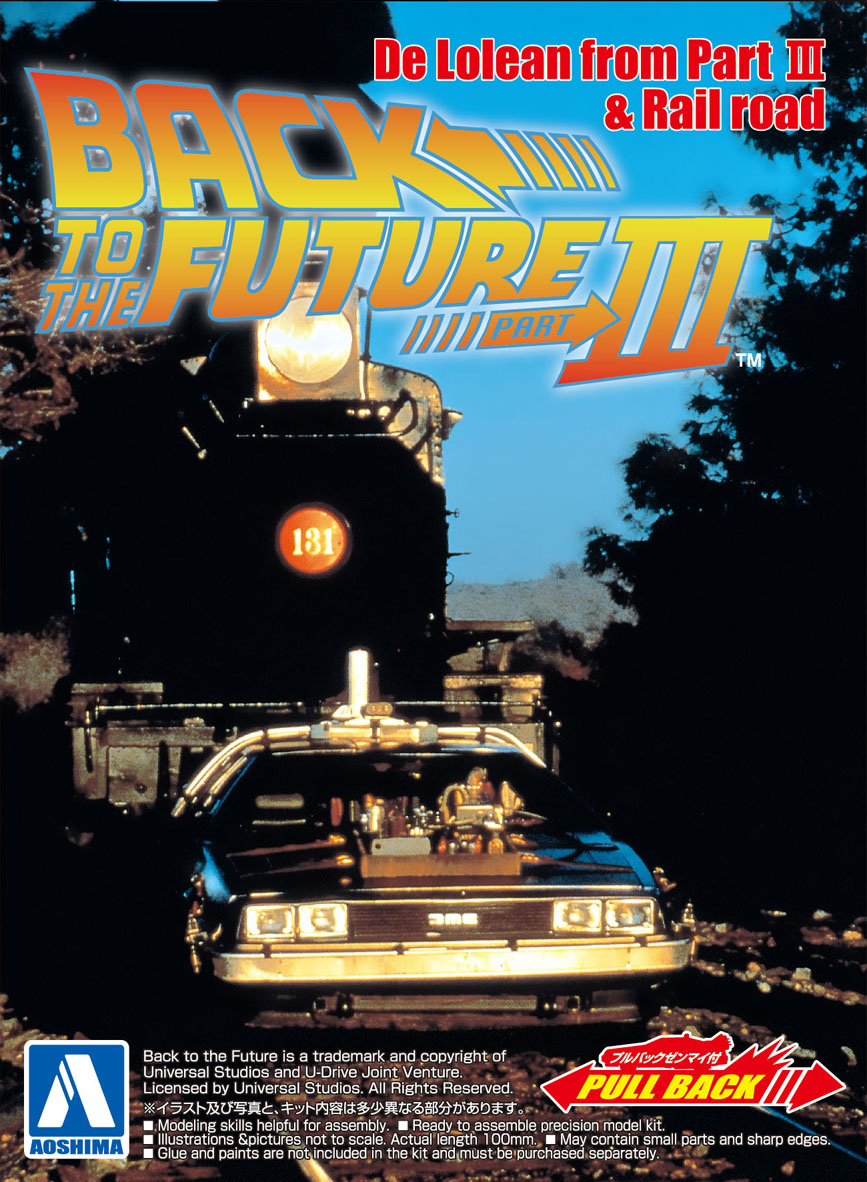 Aoshima Back To The Future 1/43 Pullback DELOREAN from PART 3& Rail road | 4905083054772