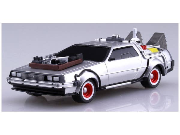 Aoshima Back To The Future 1/43 Pullback DELOREAN from PART 3& Rail road | 4905083054772