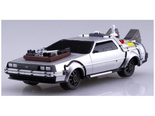 Aoshima Back To The Future 1/43 Pullback DELOREAN from PART 3& Rail road | 4905083054772