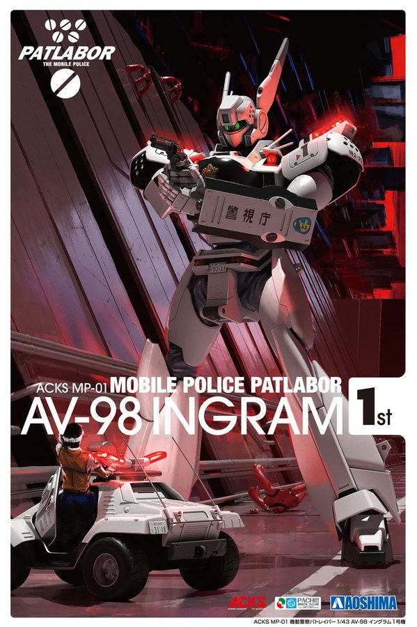 Mobile Police Patlabor - Patlabor The Mobile Police - Patlabor - AV-98 Ingram 1 - Aoshima Character Kit Selection (MP-01) - 1/43(Aoshima)
