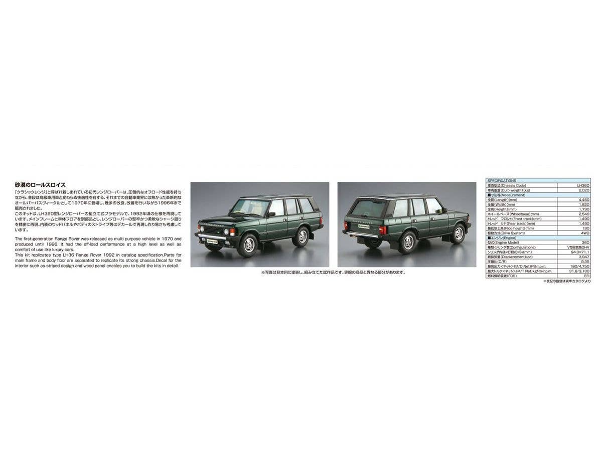 Aoshima 1/24 LANDROVER LH36D RANGEROVER CLASSIC '92 | 4905083057964