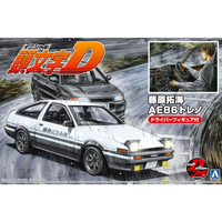 Aoshima 1/24 INITIAL D FUJIWARA TAKUMI AE86 TRUENO (PROJECT-D Ver) w/ Figure | 4905083059548
