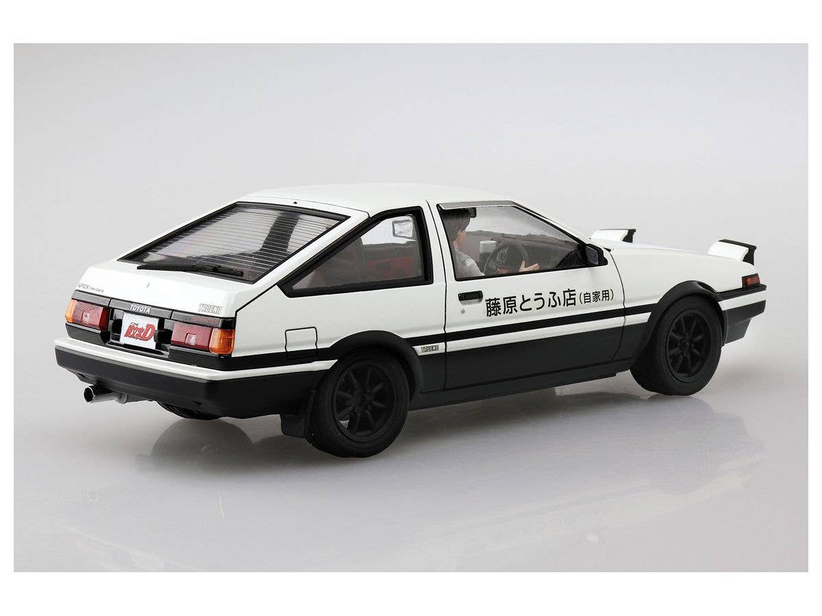 Aoshima 1/24 INITIAL D FUJIWARA TAKUMI AE86 TRUENO (PROJECT-D Ver) w/ Figure | 4905083059548