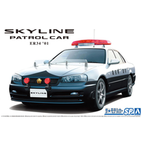 Aoshima 1/24 Nissan ER34 Skyline Patrol Car '01 | 4905083061251