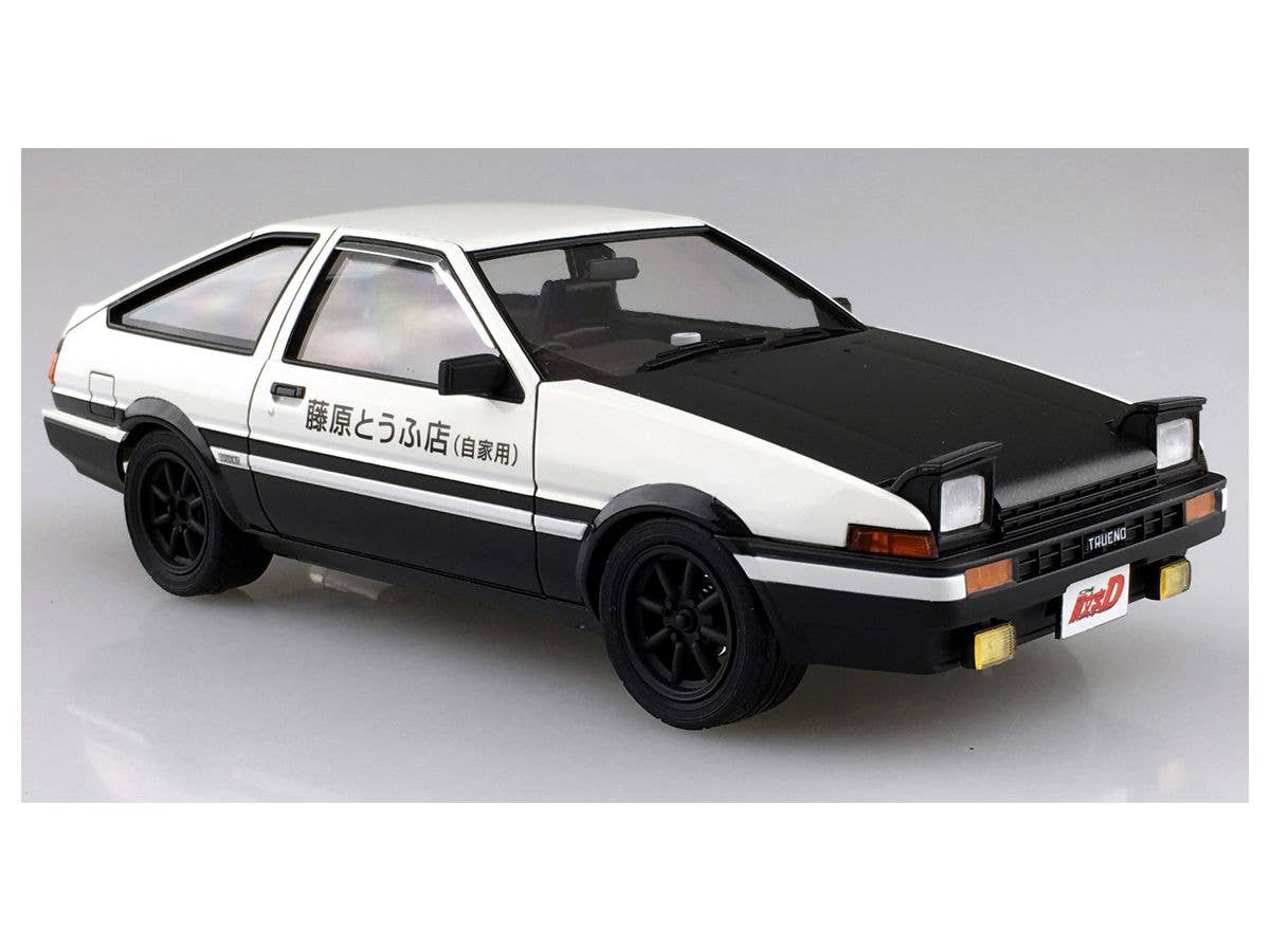 Aoshima 1/24 Initial D Fujiwara Takumi AE86 Trueno Project D Ver. Car | 4905083061985
