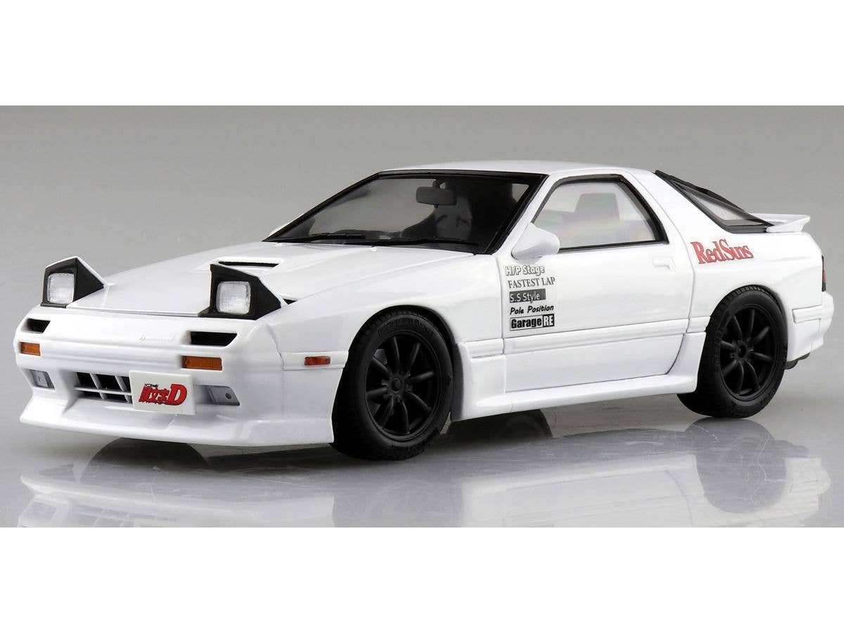 Aoshima 1/24 Pre-Painted Initial D Takahashi Ryosuke FC3S RX-7 (Comics Vol.11 Akagi Battle Ver.) Model Kit | 4905083062463