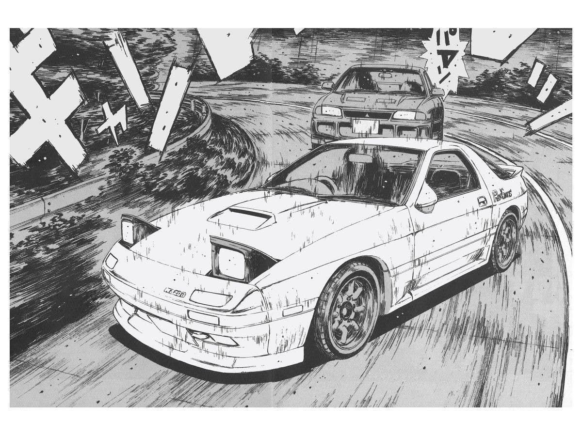 Aoshima 1/24 Pre-Painted Initial D Takahashi Ryosuke FC3S RX-7 (Comics Vol.11 Akagi Battle Ver.) Model Kit | 4905083062463