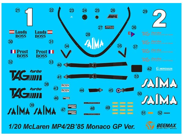 Aoshima Beemax 1/20 McLaren MP4/2B '85 MONACO GP Ver. | 4905083081914