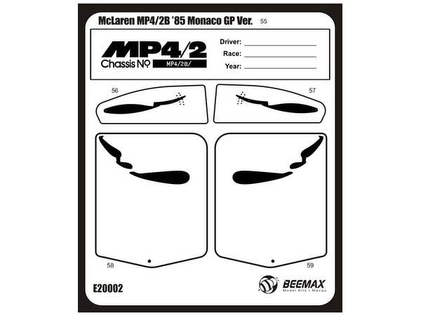 Aoshima Beemax 1/20 McLaren MP4/2B Detail-Up Parts | 4905083097991