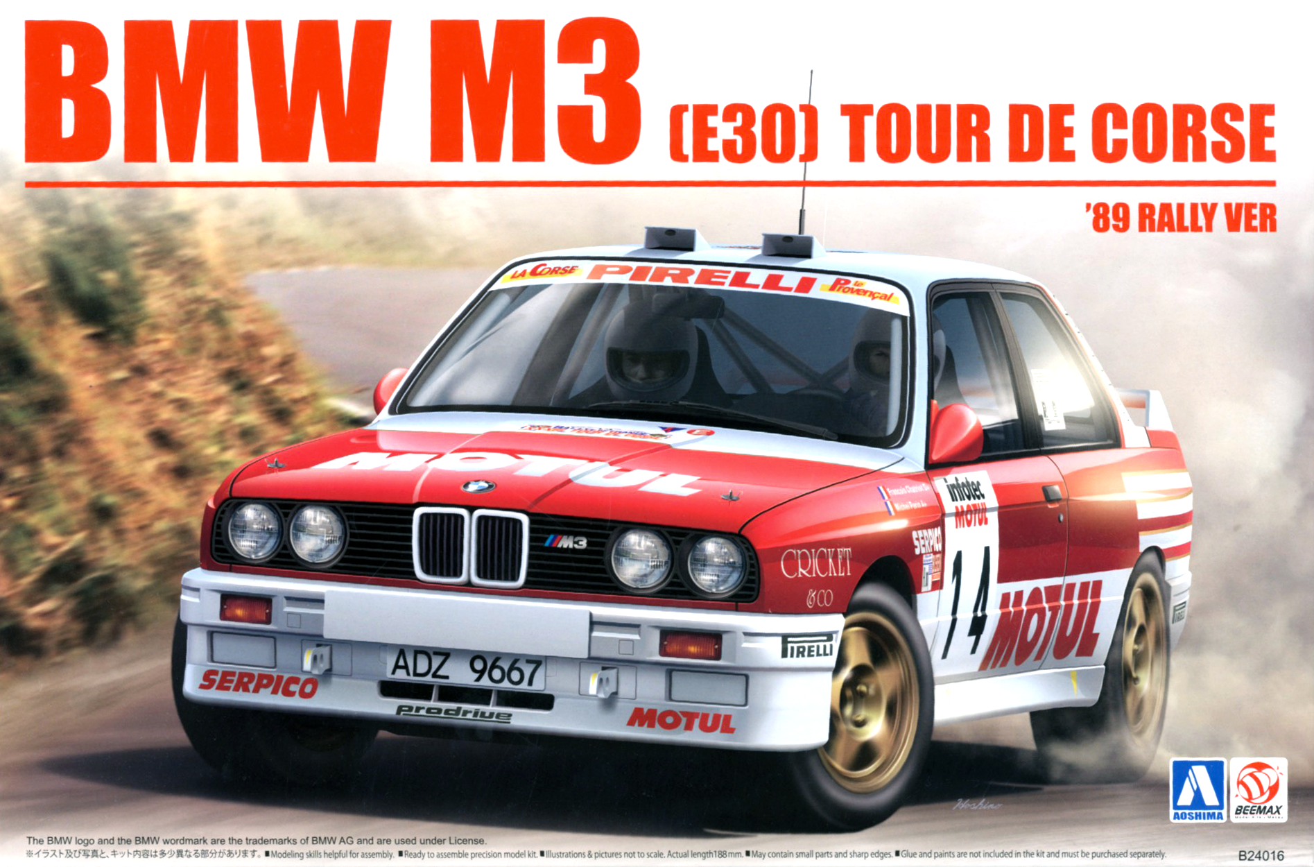 Aoshima Beemax 1/24 BMW M3 E30 '89 TOUR DE CORSE RALLY VER | 4905083105061
